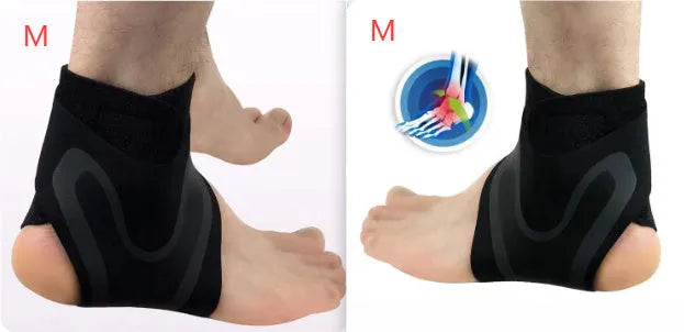 Adult ankle support cover for right foot, shown in size L for sports like running and basketball.