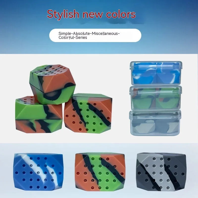Transparent package containing two camouflage pattern silicone jaw exercise balls