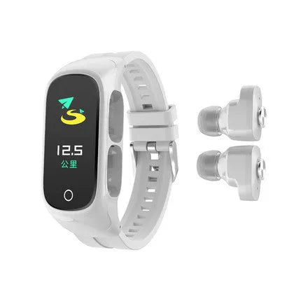 N8 Smart Bracelet Bluetooth Headset Combo showing wrist strap design with earphones in black, white, red, or pink colours