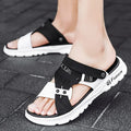 Men's waterproof leather sandals in casual style with colour-matching pattern, available in multiple colours