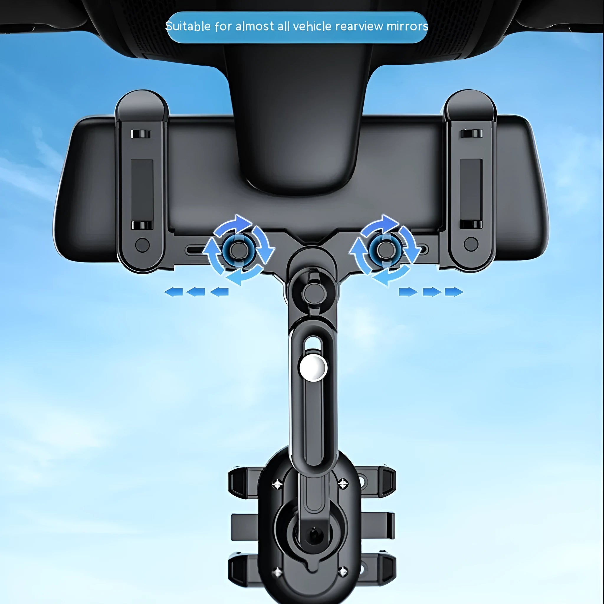 ABS automobile rear view mirror bracket for universal vehicle installation