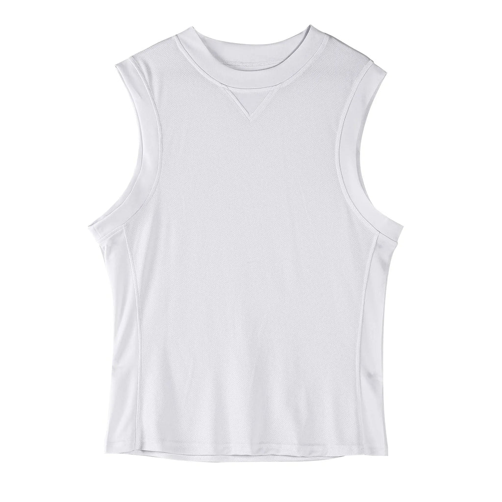 Men's loose casual fitness vest in black or white for summer sports activities