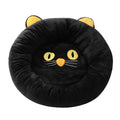 Black cat shape velvet pet nest bed with raised edges for head support