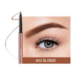 Slim eyebrow makeup pencil in colour box packaging with six shade options.