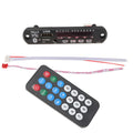 Bluetooth MP3 decoder board with FM radio function, remote control, 106 by 25 by 38 mm, 130 grams, hardware construction