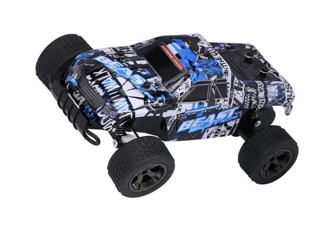 Blue 1:18 scale remote control off-road drift car with 2.4G transmitter