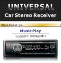 Car stereo Bluetooth FM MP3 receiver with USB and SD card slots, remote control, measuring 178x50x115mm