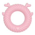 Deer-shaped dog chew toy in light blue with spiral groove teeth cleaning design