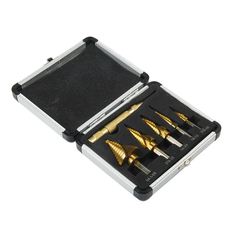 Gold-colour aluminium sliding-lid storage box with steel plate mechanism, shown closed.