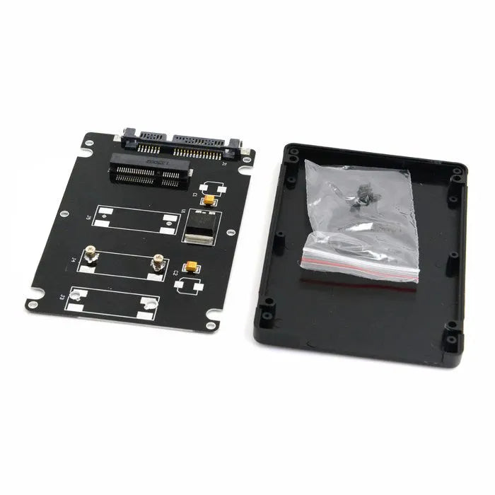 mSATA to SATA transfer box in black, ultra-thin 7mm enclosure for notebooks and devices