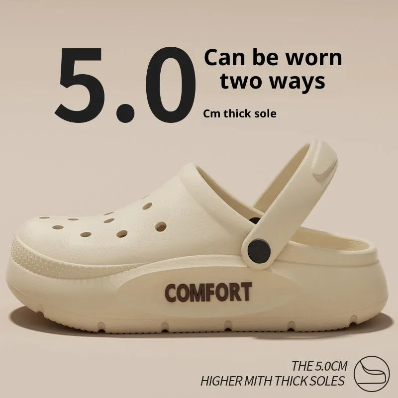 Men's perforated EVA casual shoes in four solid colours with cushioned sole and closed toe