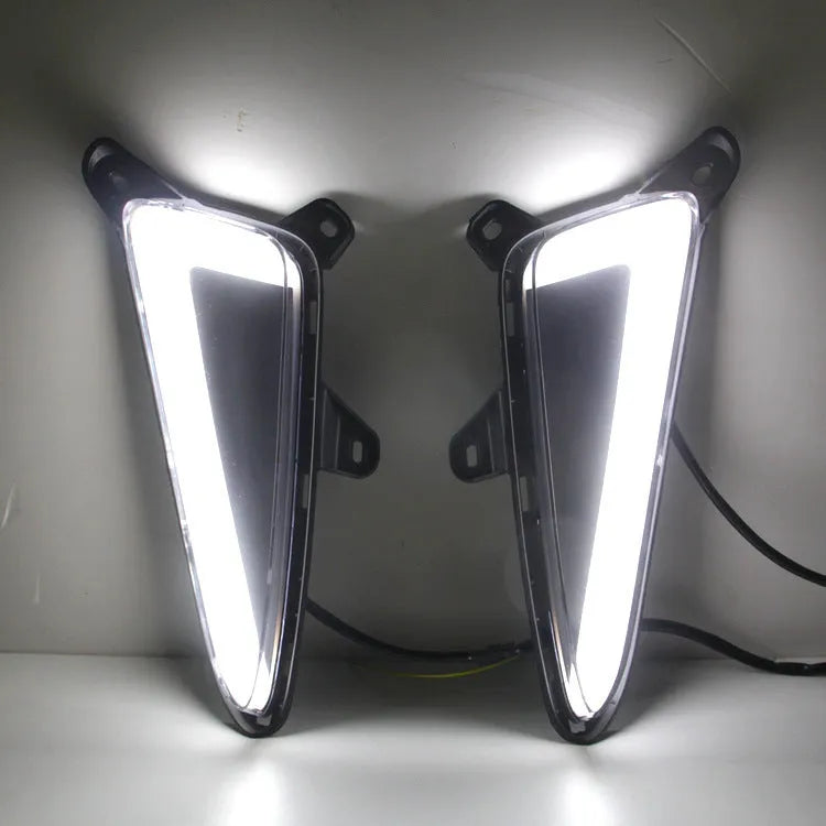 LED daytime running lights fog lights modified yellow light steering for 17 Toyota C-HR close up