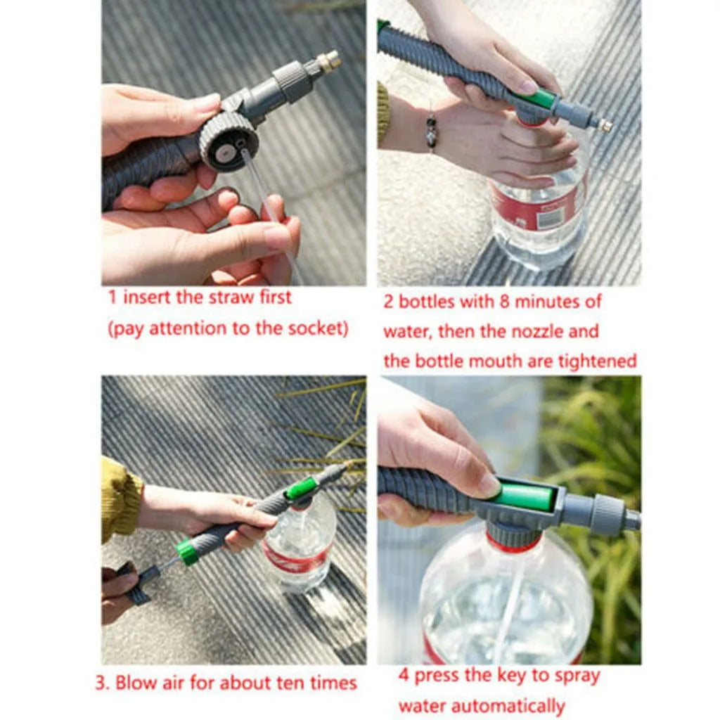 Universal watering sprayer nozzle attachment with 30cm tube for beverage bottles