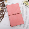 A6 diary notebook with imitation leather cowhide rope textured cover showing grey colour option