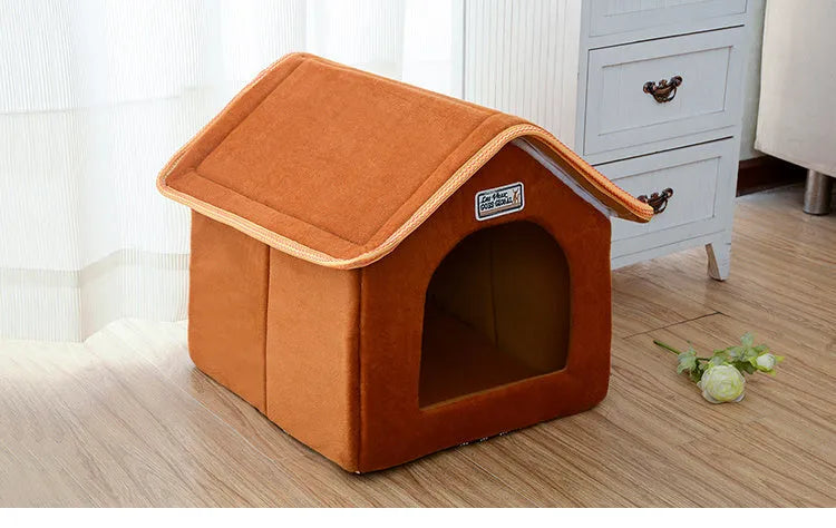 Pet folding bed in blue with sponge and PP cotton cloth construction and non-slip base available in multiple sizes