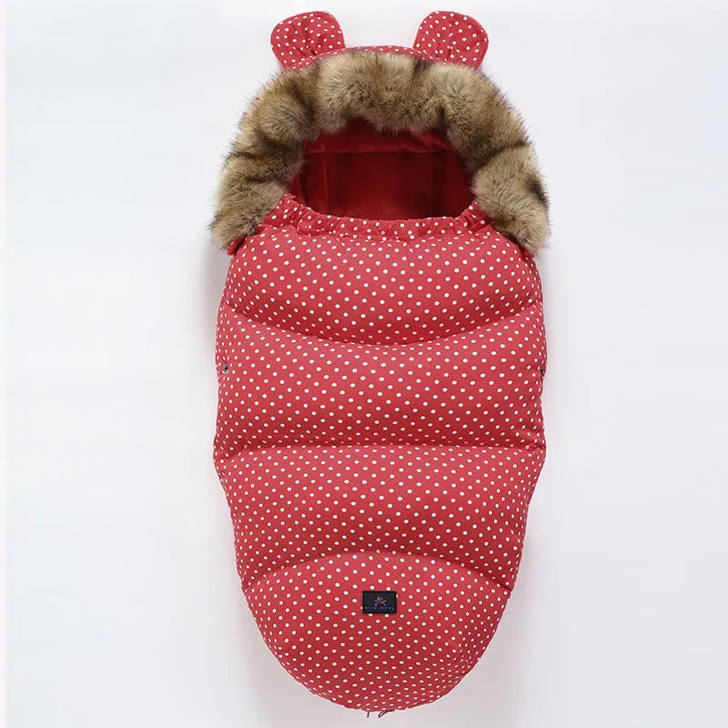 Detachable baby sleeping bag for strollers in cotton blend fabric, shown in a colour option.