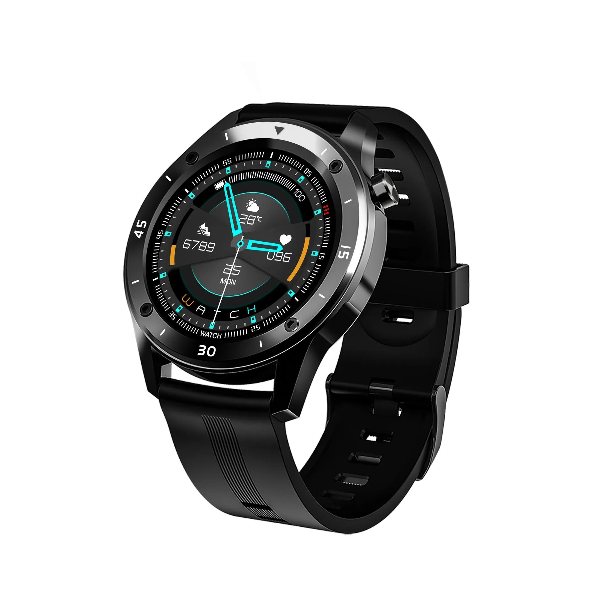 F22 smartwatch in black, green, or red with zinc alloy case and 1.54-inch screen on a TPU strap.