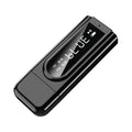 Black USB car FM Bluetooth receiver for wireless audio streaming