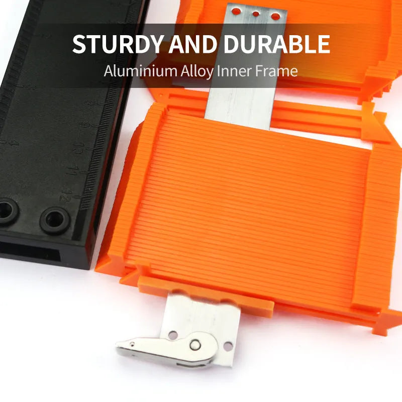 5 and 10 inch orange plastic contour gauge with ABS and aluminium construction, 0.01mm accuracy