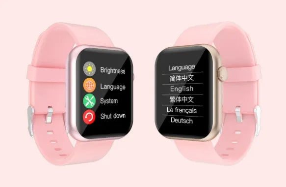 R3L full touch smart watch with 1.3 inch IPS colour screen and silicone wristband on a white background