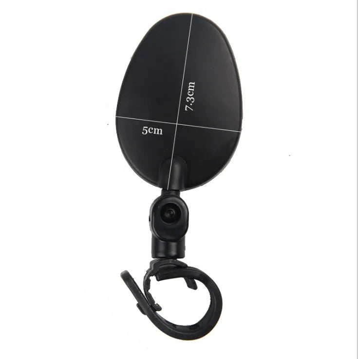 Mountain bike bicycle rearview mirror with 360-degree rotation and adjustable belt for handlebars 15-35mm diameter