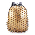 Women's black punk rock style backpack with air cushion straps and hollow out design