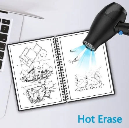 Rewritable paper notebook B5 size black PP cover spiral binding with erasable pen and app backup