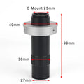 Black industrial camera monocular lens measuring 30mm diameter by 84mm length with 130 times magnification