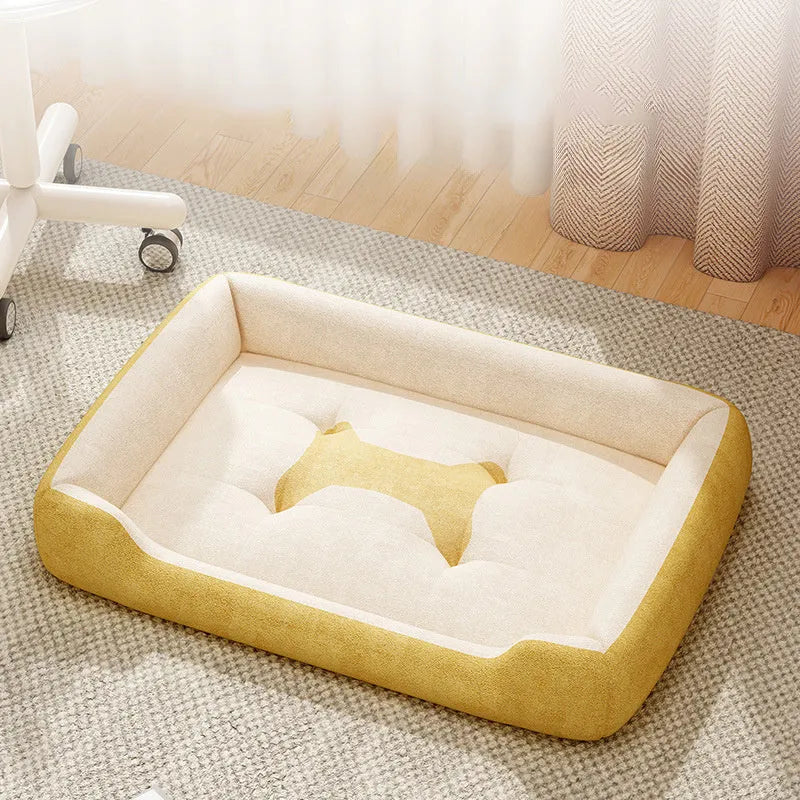 Rectangular pet bed or sofa mat for dogs and cats, shown in multiple sizes and colour options.