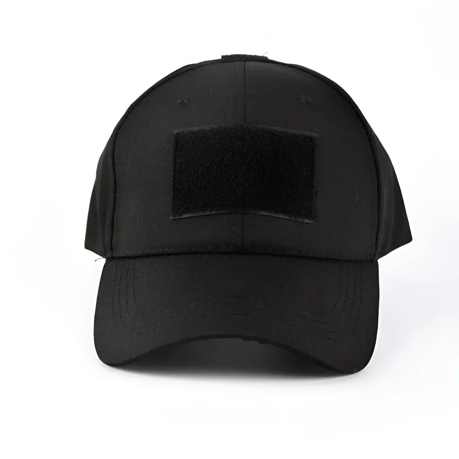 Cotton twill baseball cap with embroidered letters and Velcro fastening in black colour