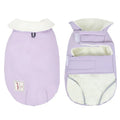 Dog wearing lapel turtleneck winter coat in cotton-padded polyester material