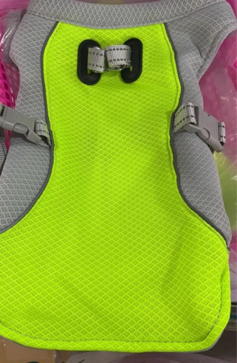 Orange polyester dog cooling vest showing layered construction for summer heat and sun protection.