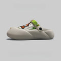Men's grey EVA beach shoes with hole-patterned baotou design for summer outdoor wear