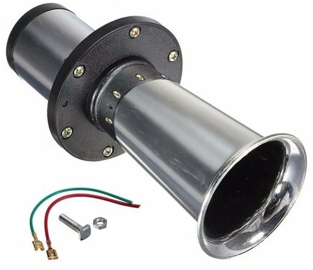 Silver 12v black modified car horn for universal vehicle installation