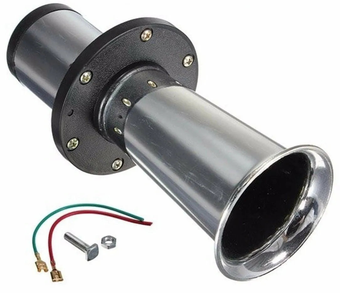 Silver 12v black modified car horn for universal vehicle installation