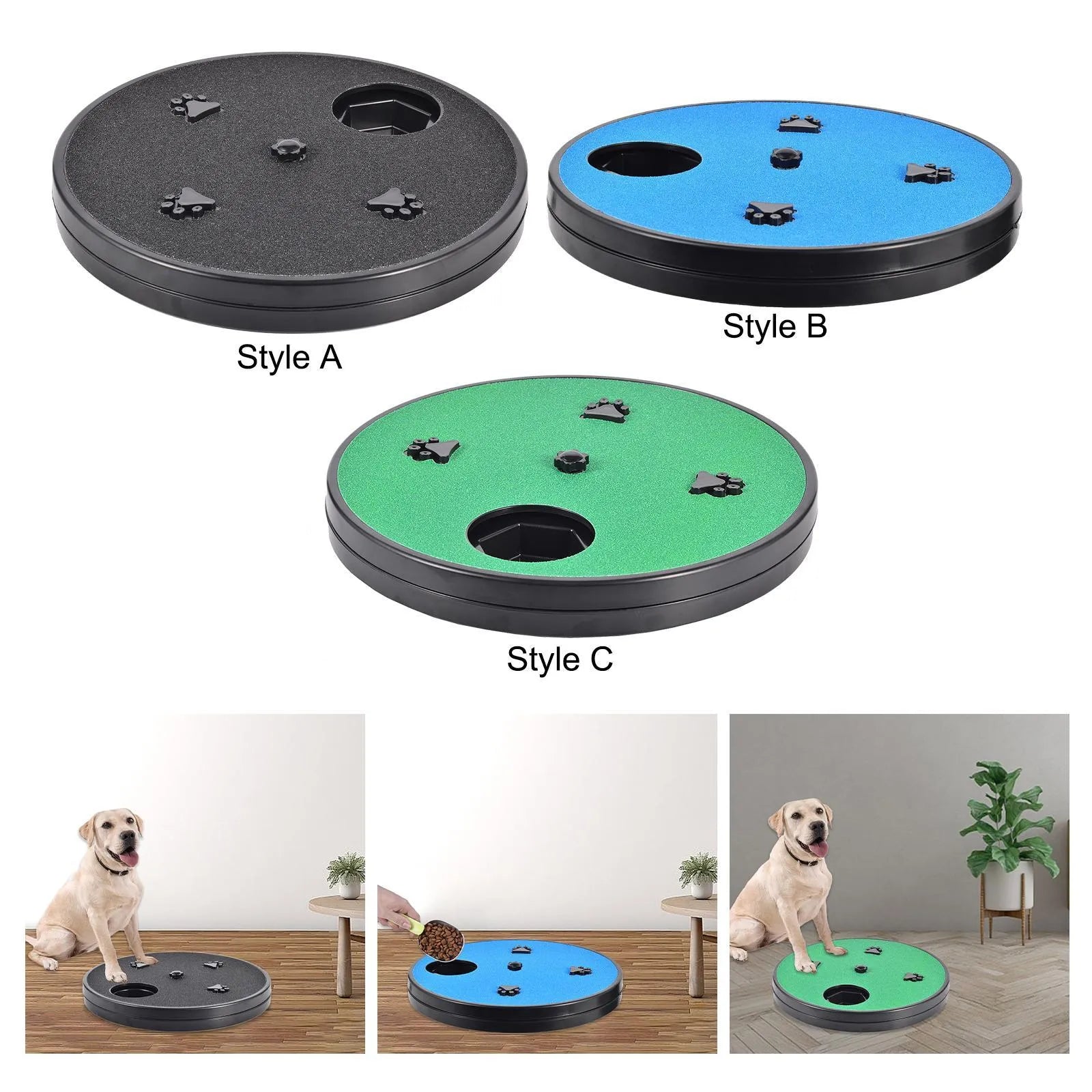 Square dog nail file board with rotating sandpaper top and anti-slip suction cup base