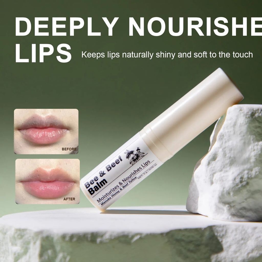 Beef fat lip balm tube with organic butter, 83mm length, FP-B020 colour