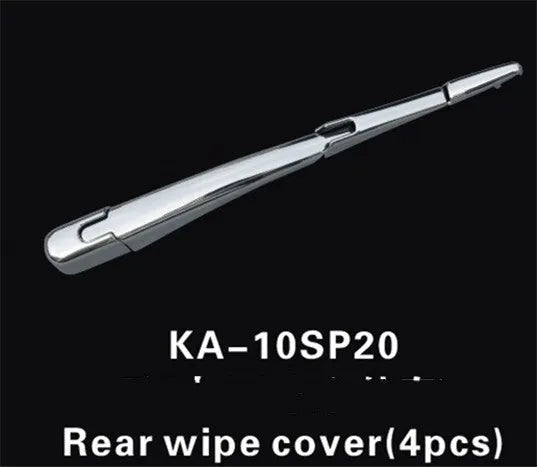 Silvery ABS plastic rear window wiper cover trim for 2010 Hyundai cars, pack of four pieces.