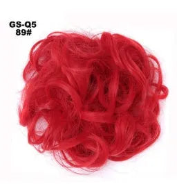 Fluffy drawstring curly hair bun ring set in 1B style with chemical fibre construction, popular in Europe Japan South Korea for women