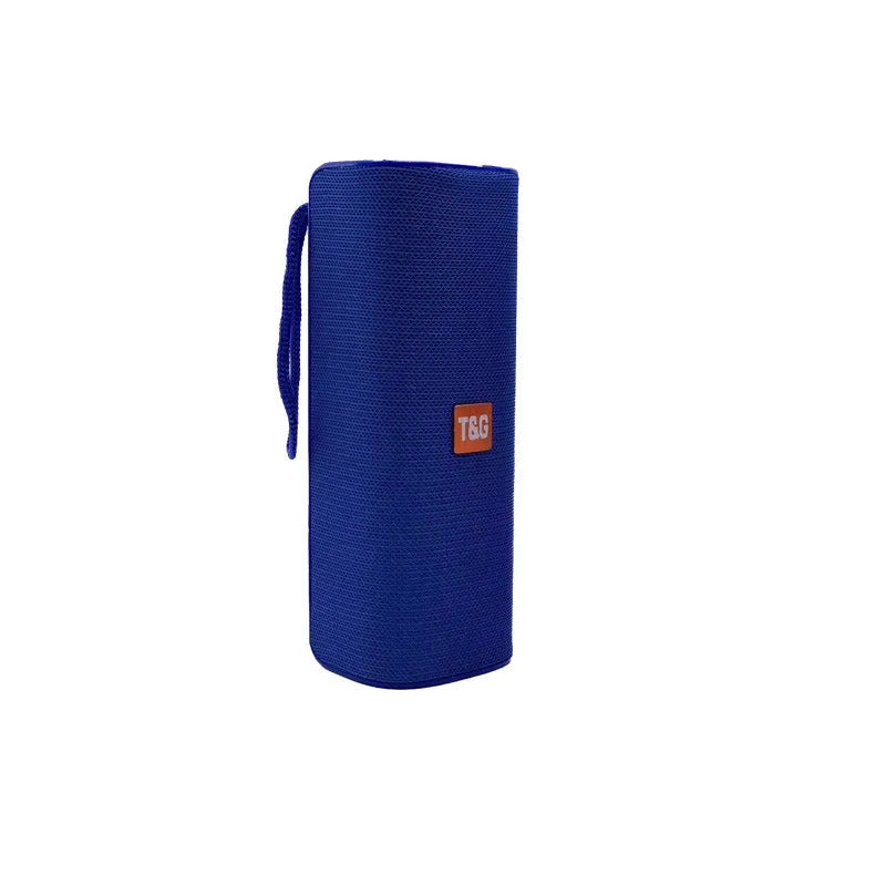Cloth-covered portable wireless Bluetooth speaker with multiple colour options and control buttons