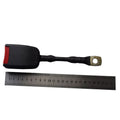 Car seat belt buckle with 20cm steel wire base for 21cm wide vehicle sockets.