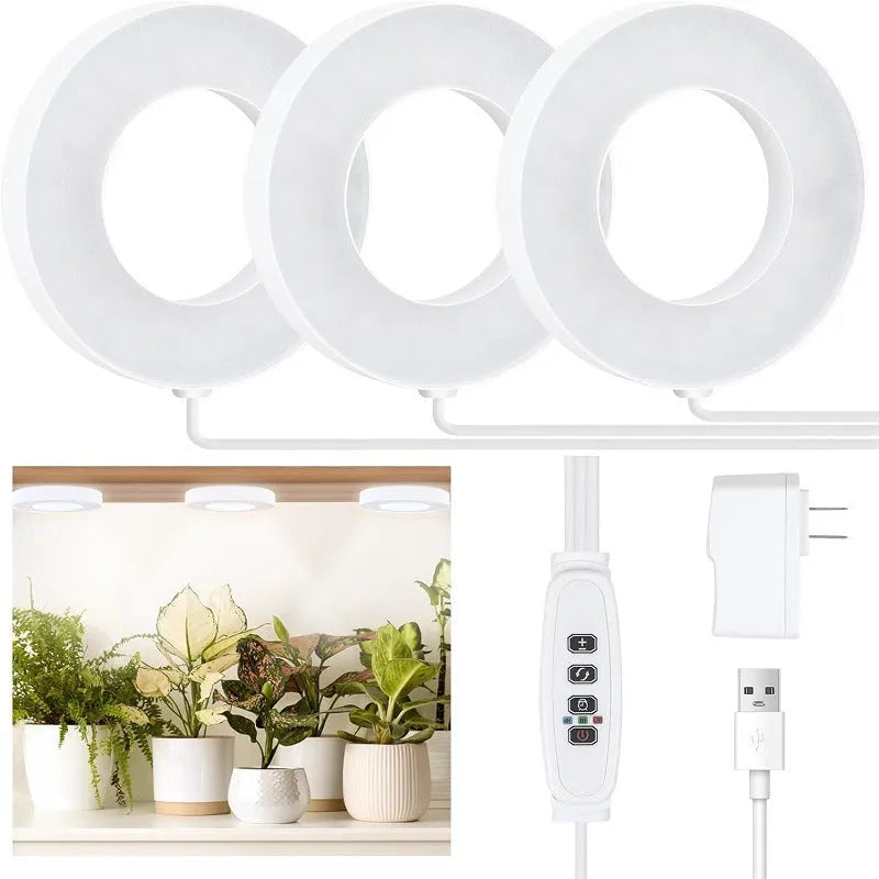 Black LED plant growth lamp with 48 full spectrum beads, aluminium alloy shell, 3.5 inch size, USB powered