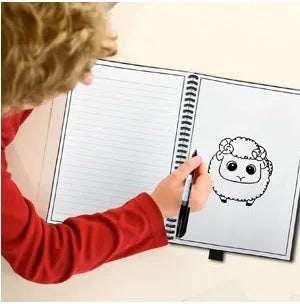 Rewritable paper notebook B5 size black PP cover spiral binding with erasable pen and app backup
