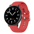 Black smart bracelet with touch screen showing heart rate and call functions on wrist