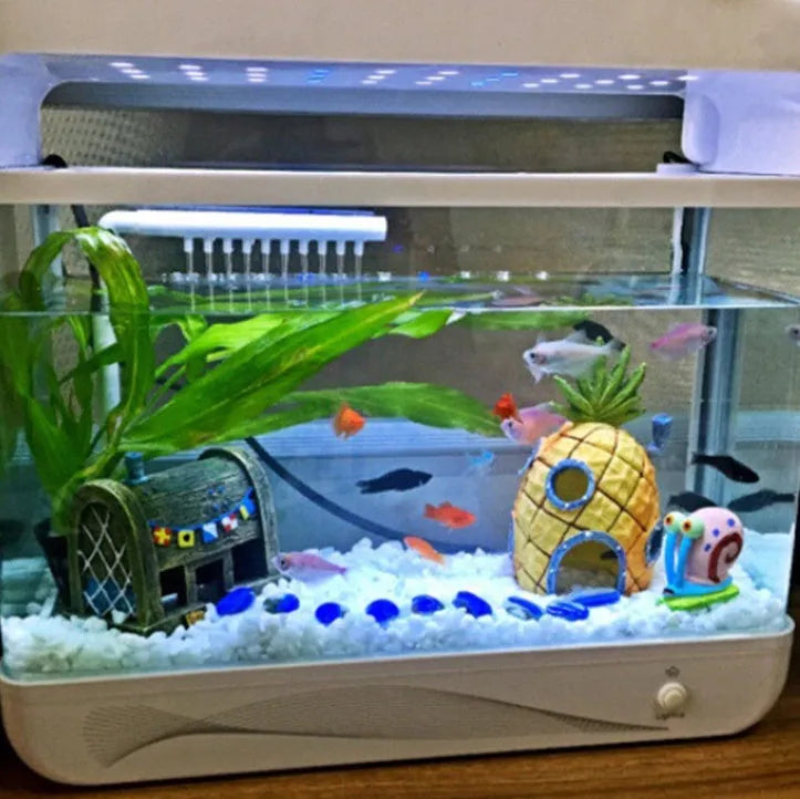 Resin SpongeBob pineapple house aquarium decoration 13cm high