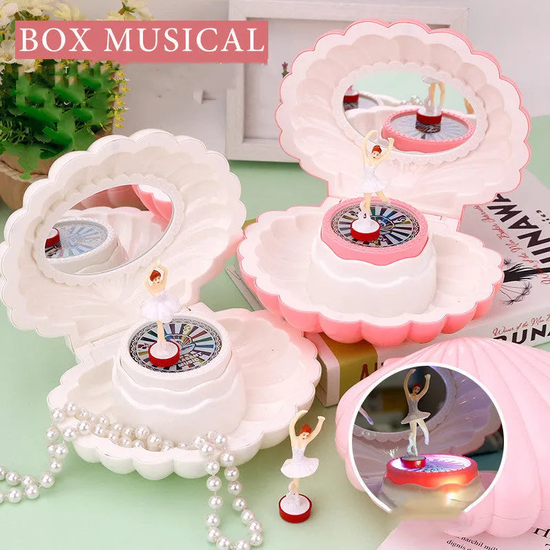 Plastic shell ballet girl music box in random colour 160x130x155mm decorative ornament