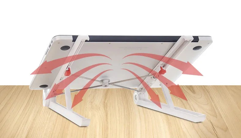 White Whale Race portable laptop bracket for Apple computers with folding elevation design
