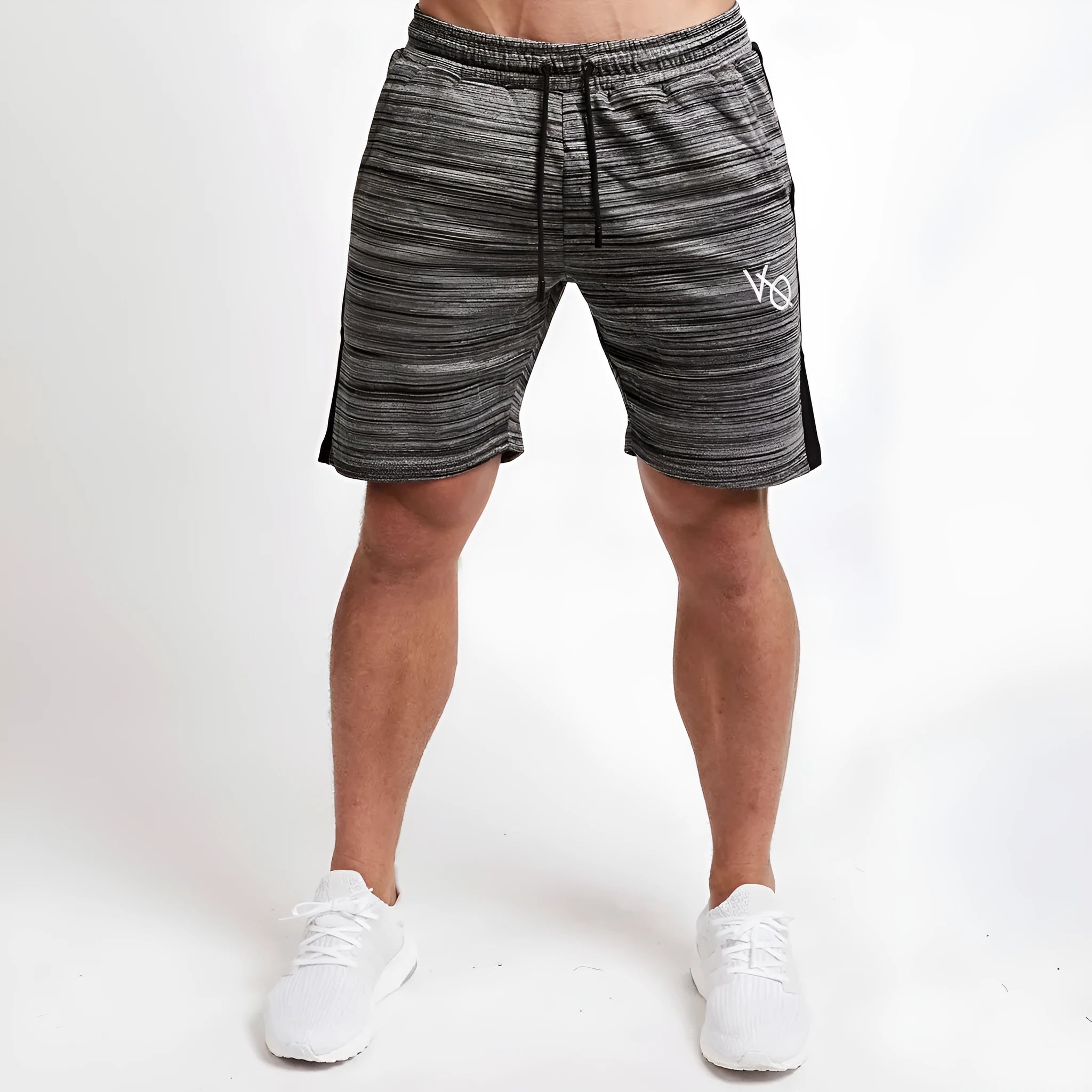 Men's black fitness quick-drying shorts in modal fabric with elastic waistband