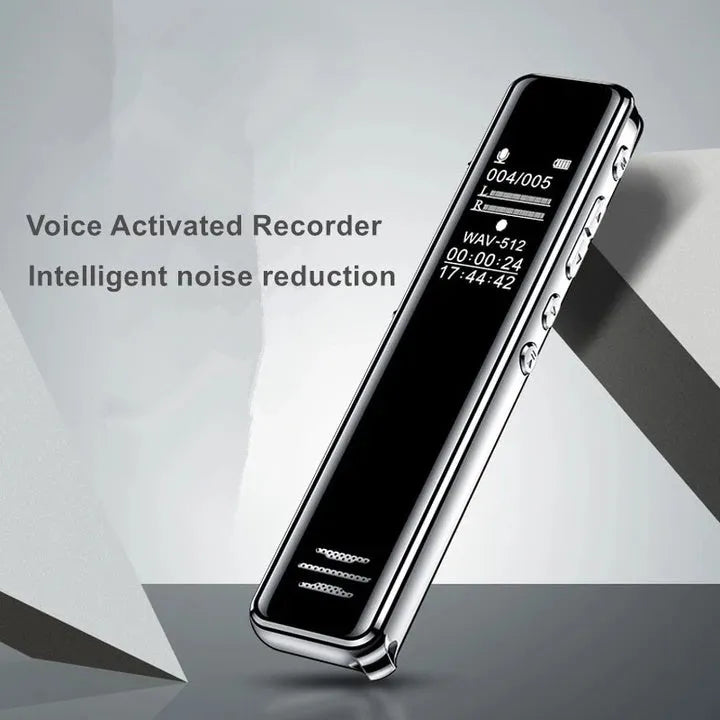 Q22 high definition noise reduction recording pen in black with LCD screen, zinc alloy shell, 108x23x9.8 mm size