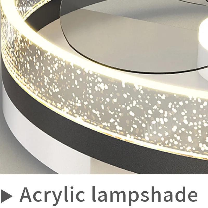 Modern simple Nordic style white children's ceiling lamp with LED lights for a bedroom.